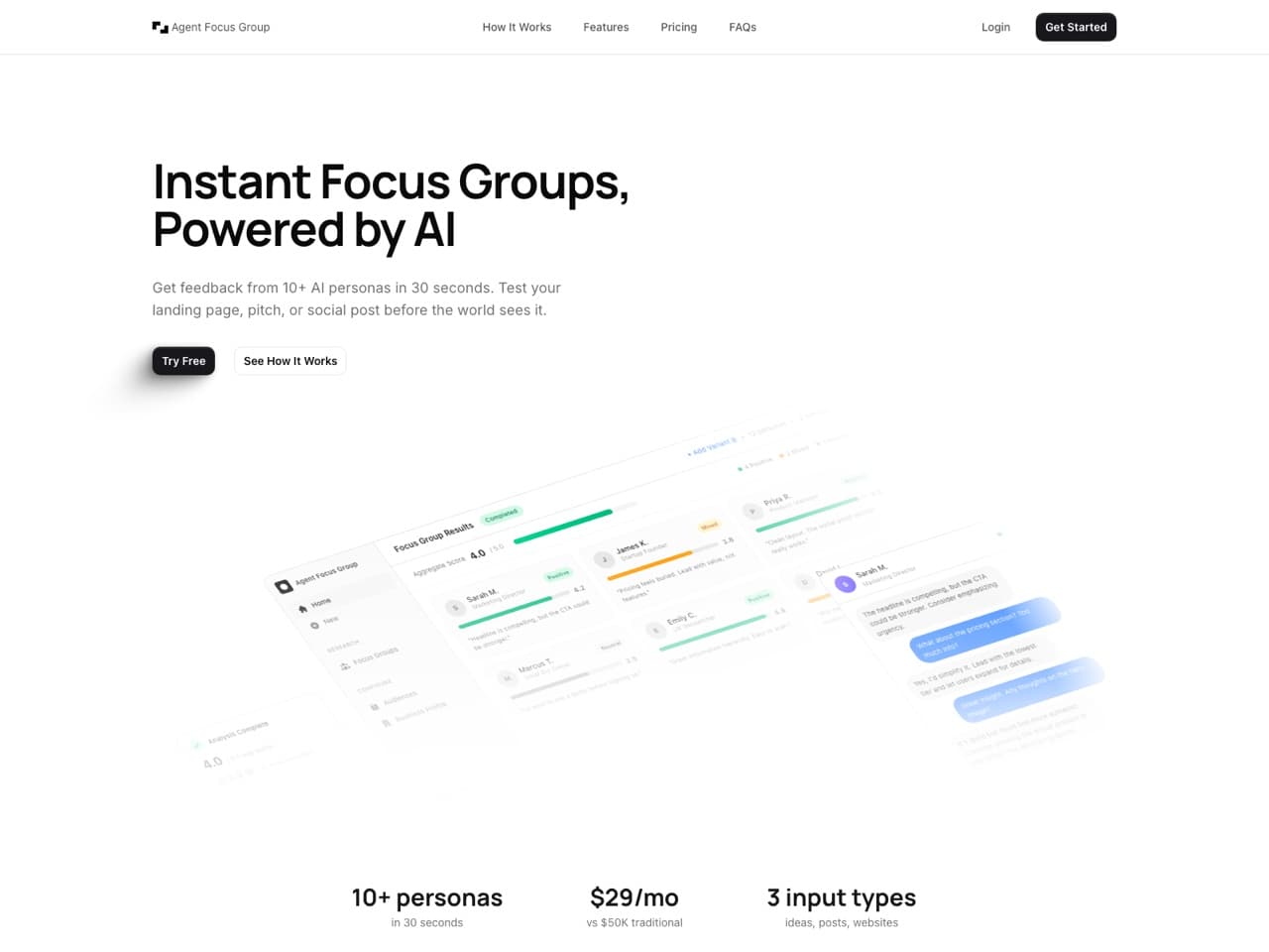 Screenshot of Agent Focus Group